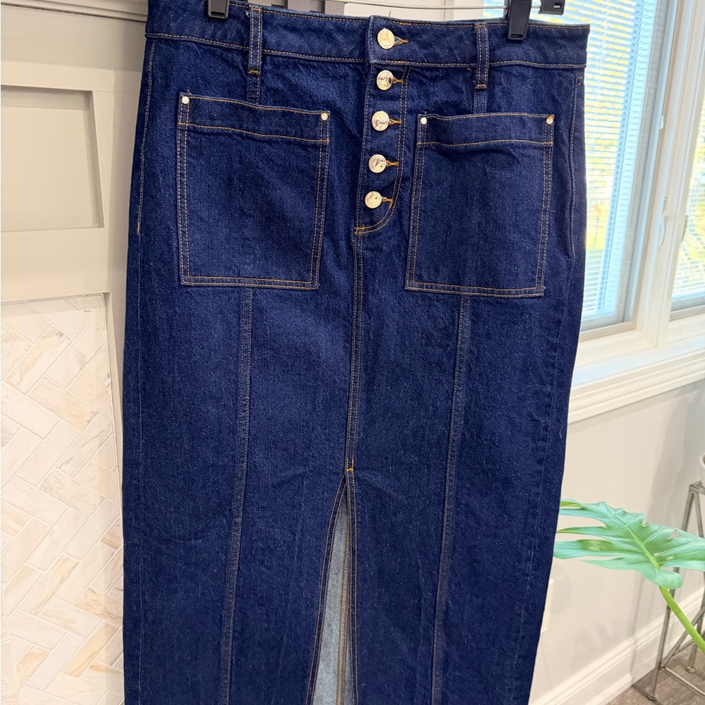 LOFT Dark Blue Denim Skirt